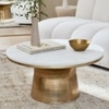 Rossoi Gold Leaf Coffee Table With White Stone Top
