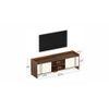 Charley Engineering Wood Floor Standing TV Entertainment Unit Set Top Box Stand/TV Cabinet with Shelves for Books & Décor Display Unit Bed Living Room Upto 50 Inches (Brown Maple & White)