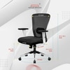 Kepler Brooks Mid Back Office Chair | 2 Years Warranty | Chair for Office Work at Home, Ergonomic Chair, Diwali Gifts, 2D Adjustable Arms, Headrest & Lumbar Support, Multi Synchro Lock (Zeus, White)
