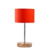 Devansh Orange Cotton Table Lamp With  Natural  Wood Base  & Steel Pipe (7X17 Inches)-5