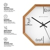 Octagonal Wooden Wall Clock with Handwritten Hour Script