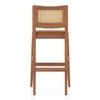 Weber Solid Wood Bar Chair In Amber Walnut Finish and Nappa Tan Leatherette Colour