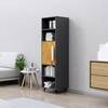 Hexa Engineered Wood Bookshelf Multipurpose Storage Rack in Slate Grey and Giant Wood Colour