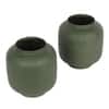 Textured Flower Pot Set Of 2 In Green Colour