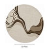 Handmade Round Wool Rug Modern Abstract Wave Brown Beige 10 Feet Carpet