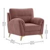 Osbert Velvet 2 Seater Sofa in Pink Color