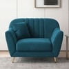 Rivo Velvet 1 Seater Sofa in T Blue Color