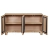 Amaze Solid Mango Wood Sideboard with 4 Door in White Wash Finish