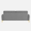 Monly Velvet 3 Seater Sofa Grey Color