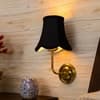 Devansh Metal Electric Wall Light in Gold Colour with Yellow Shade Count of 2 Lights