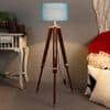 Reynard Black Cotton Shade Floor Lamp
