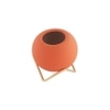 Orange Coloured Ceramic Vase with Golden Stand