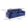 Meagan 3 Seater Leatherette Sole in Blue Colour