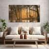 The Castle Decor Golden Deer Wall Art Framed Painting 27x48 Inch (Style 3)