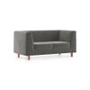 Rubik Luxe 2 Seater Fabric Sofa in Ash Grey Velvet Colour