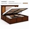 Virasat Solid Wood Compact King Bed Hydraulic Storage Provincial Teak Finish Mattress 72 x 72 Inches