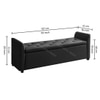 Sibol Leatherette  2 Seater Ottoman Bench with Storage  in Black Color