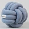 Knotty Combed Cotton Knitted Decorative Misty Blue Knot Pillow 7 x 7 Inches