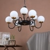Eliante 9-Light White Mild Steel And Glass Chandelier, Modern Hanging Ceiling Light Fixture