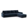 Apollo Sofa (Colour : Cobalt, Cushion : Hard, Back Type : Regular, Seating Capacity : Right Aligned 3 Seater + Right Aligned Chaise)