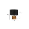 Demelza Black Jute Table Lamp with Natural Wood Base
