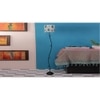 Dolley Multicolour Fabric Floor Lamp with Black Iron Base