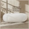 Eliteelegance Wood Ottoman With Upholstery Non Storage Sofa In White Colour