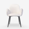 Jewel Fabric Dining Chair in White Colour