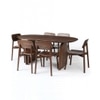 Emiko Solid Wood Dining Table with Six Chairs in Brown Colour