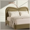 Elaris Curve Comfort King Size Bed Bed in velvet With Engineer Wood Frame & Hydraulic Storage