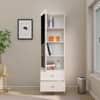 Hexa Engineered Wood Bookshelf Wooden Multipurpose Storage Rack in Frosty White Colour