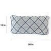 Arabella Blue  And Natural Cotton Knitted Cushion Cover 30X50 Cm