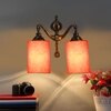 Devansh Metal Electric Wall Light in Orange Colour with Orange Shade Count of 2 Lights