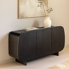 Soncy Solid Mango Wood Sideboard with 3 Door in Black Finish