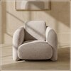Urbanopulence  Wood 1 Seater With Upholstery Non Storage Sofa In White Colour