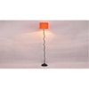 Kian Orange Fabric Floor Lamp with Black Iron Base