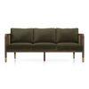 Taran 3 Seater Wooden Sofa in Deep Olive Velvet Colour