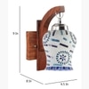 Devansh Solid Wood Electric Wall Light in Brown Colour with Multi Shade Count of 1 Light