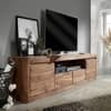 Baare Solid  Wood 2 Door With 2 drawer  Tv Cabinet  In Natural Finish
