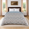 Mira White & Green Floral Cotton Comforter Double Bed Reversible 350 Gsm Size 240 X 220 Cms