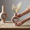 Rustic Speckled Ring Vases