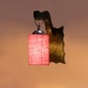 Devansh Solid Wood Electric Wall Light in Brown Colour with Pink Shade Count of 1 Light