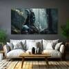 The Castle Decor Lord Shiva Wall Painting Wooden Framed 27x48 Inch (Style 16)