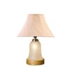 Devansh Off-White Cotton Shade Cross Pleated Lamp With Wood & Mosaic Glass Base For Decoration/Office/Home/Gifting/Study For Decoration/Office/Home/Gifting/Study