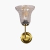 Devansh Metal Electric Wall Light in gold Colour with Transparent Shade Count of 1 Light