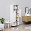 Hexa Engineered Wood Bookshelf Multipurpose Storage Rack in Frosty White Colour