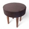 Nayla Solid Wood Stool in Grey Velvet Fabric