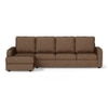 Apollo Compact Sofa (Colour : Mocha, Cushion : Hard, Back Type : High Back, Seating Capacity : Left Aligned 3 Seater + Left Aligned Chaise + Ottoman)