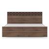Macy Engineered Wood King Size Non Storage Bed In Classic Walnut Finish