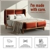 Valerio Duo-Panel Luxe King Size Bed in Rust colour Velvet with Oak wood Frame
